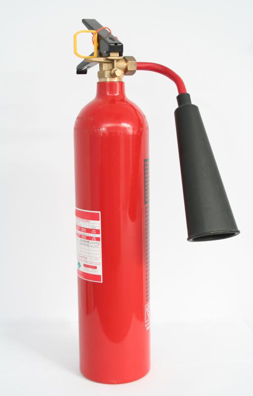 Some fire extinguishers use carbon dioxide to distribute the fire retardant.