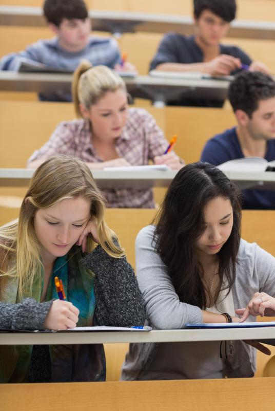 University lecturers often utilize slide show presentations along with their lecture.