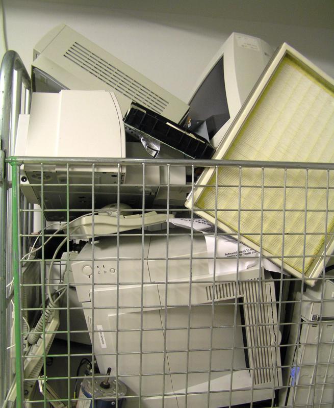 The recycling of computers requires special equipment and a trained staff.