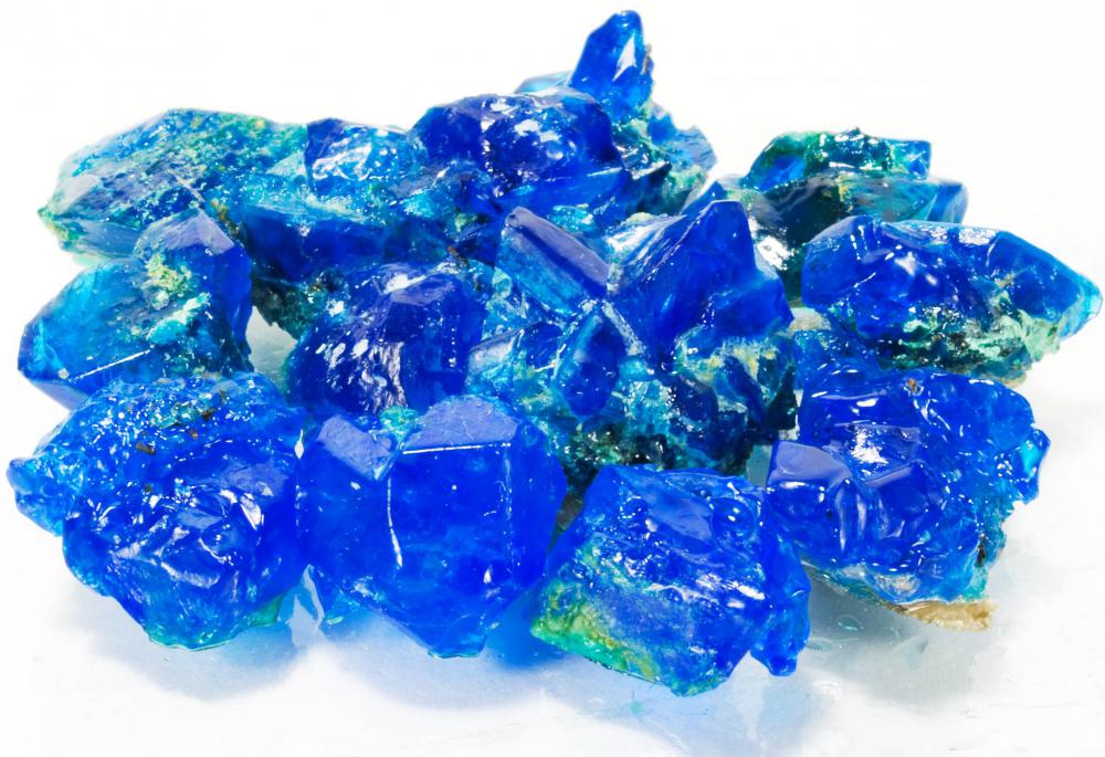 Copper sulfate, which is used in electrorefining copper.