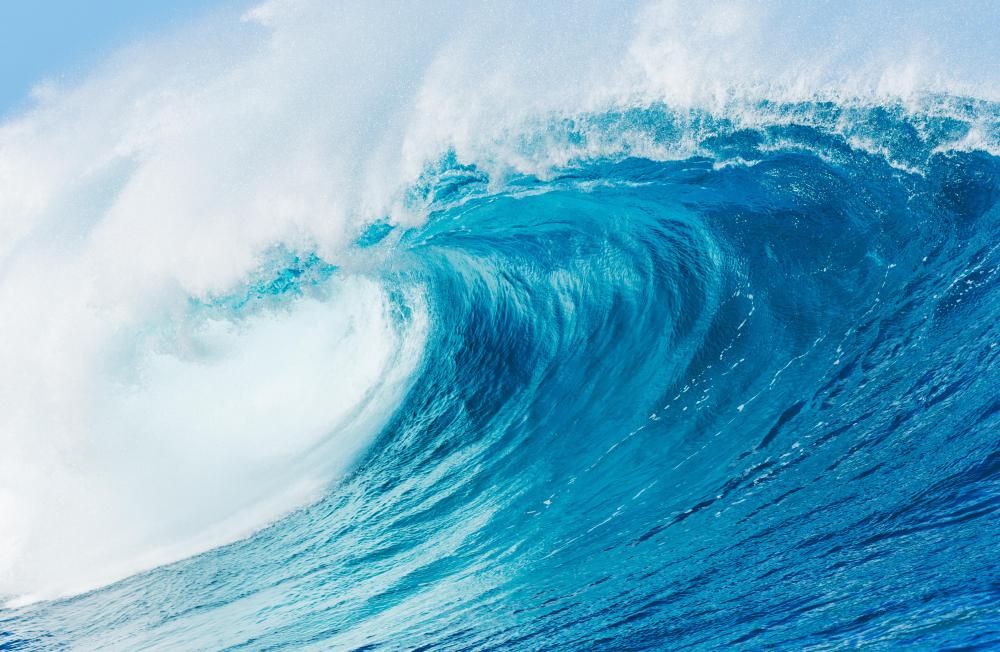 Ocean waves generate infrasound, a slow periodic rumbling.