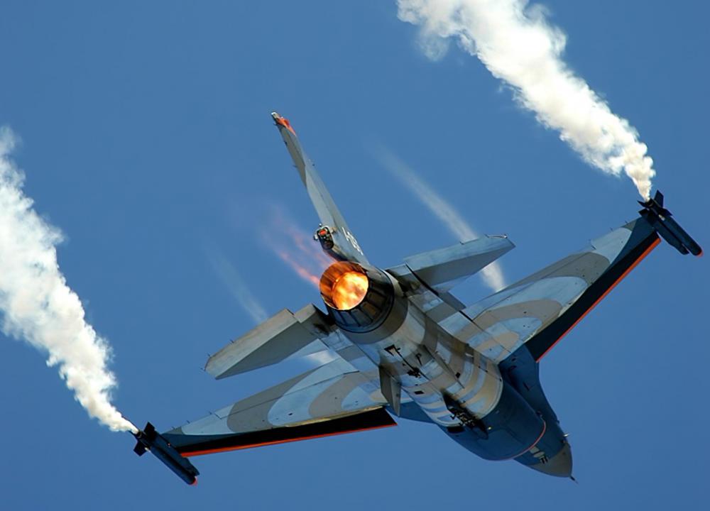 The F-16 Fighting Falcon is an example of a lightweight, single-seat jet fighter.