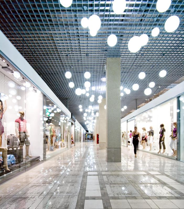 Multimedia kiosks are found in shopping malls.