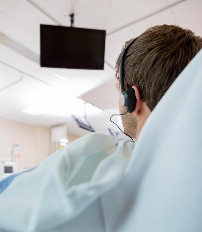 A television swivel mount is common in hospitals.