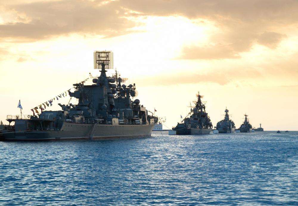 Destroyers use SONAR to hunt for enemy submarines.