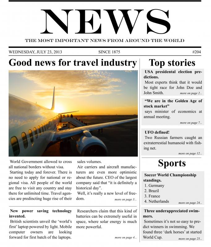 QuarkXPress and Adobe InDesign are design programs newspapers use for page layout.