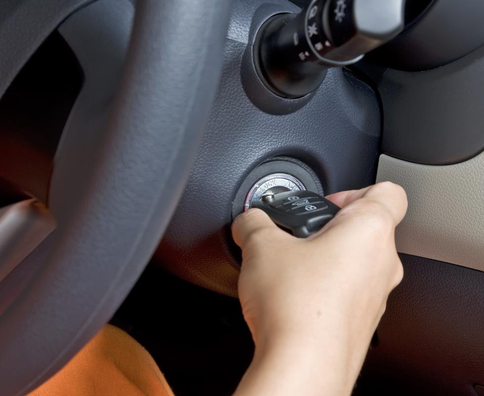 When the key is turned in a car ignition, a current activates a switch inside the main relay and power from the battery flows to the vehicle through the relay wiring.
