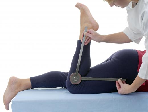 A goniometer may help determine the range of motion for a knee or other joint.