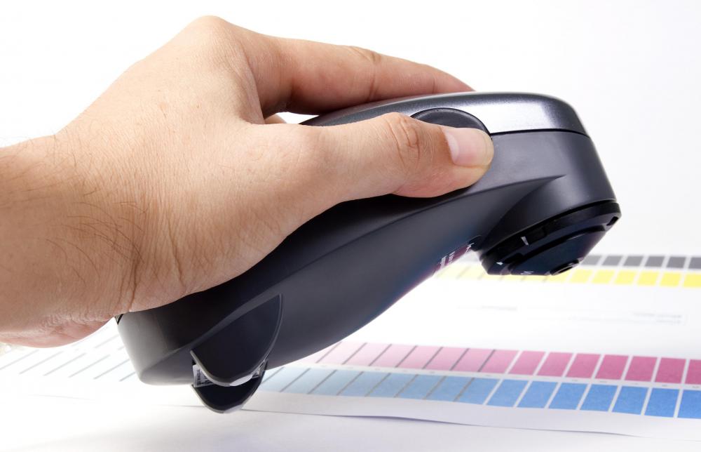 A spectrophotometer measures how much light is reflected off an object or absorbed by an object.