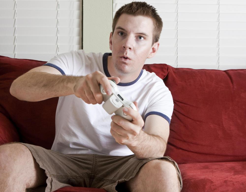A man playing a video game.