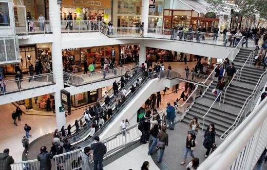 Shopping malls often provide escalators.