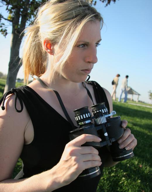 Binoculars can be used for long-distance surveillance.