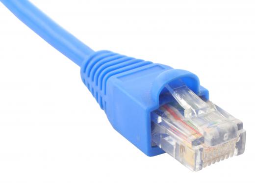 Cat 5 cable, a type of twisted pair cable.