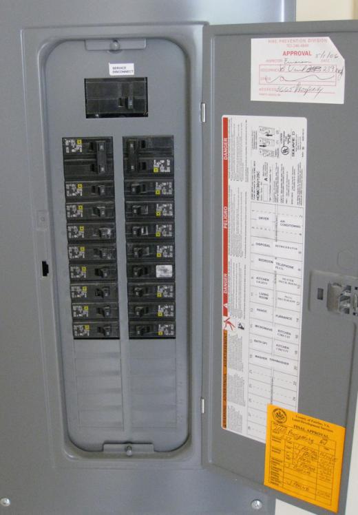 An electrical panel.