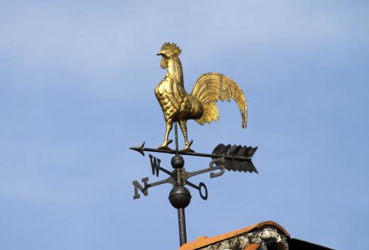 A wind vane tells wind direction.