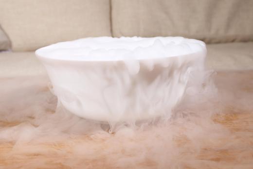 Some fog machines use solid CO2 -- also known as dry ice.