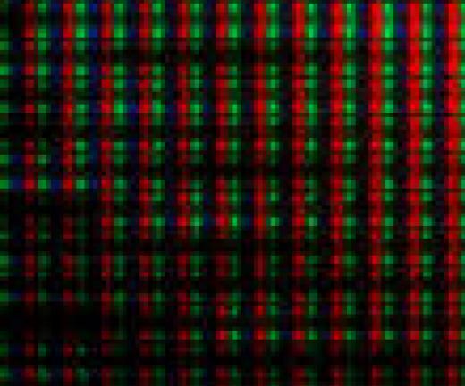 Pixels are made of individual color dots.