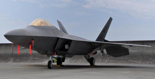 The Lockeed Martin F-22 Raptor is an example of a fixed wing combat aircraft.