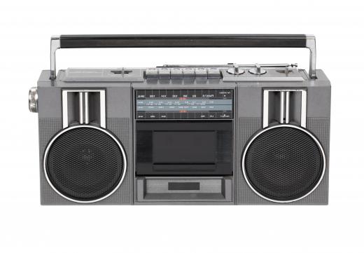 Boom boxes were used to record cassettes of music off the radio.