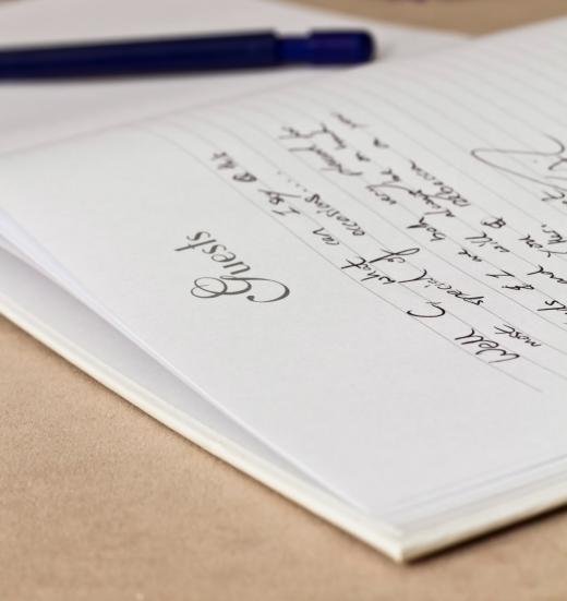 A webcast wedding typically features an online guestbook instead of a traditional book that must be signed in person.