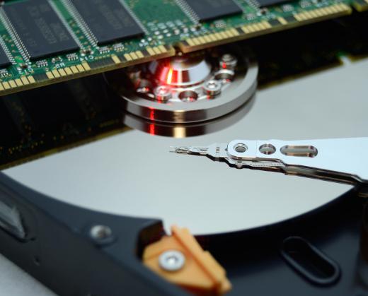 The information on a hard disk drive is saved to a magnetic platter, which can sometimes be read despite corruption.