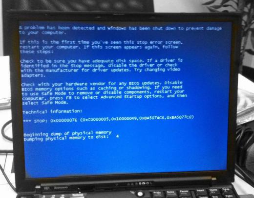 Guru meditation warnings are displayed similarly to the "blue screen of death" on Windows machines.