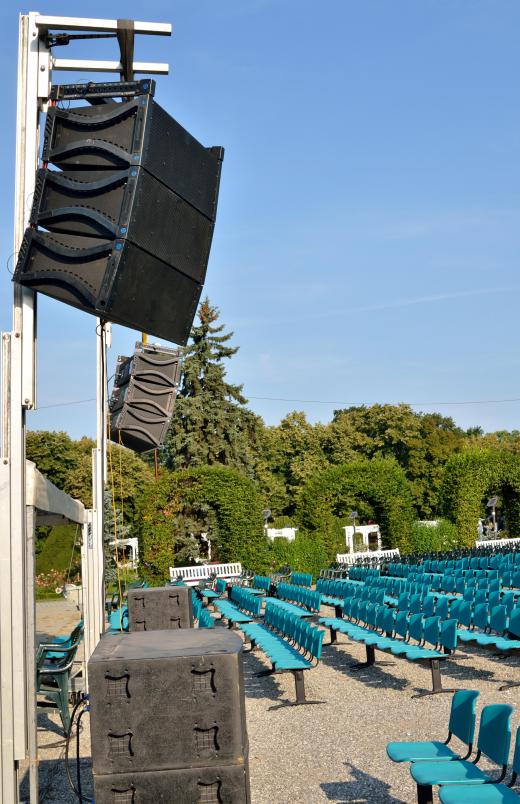 A loudspeaker converts electrical energy from an acoustic transducer into sound.