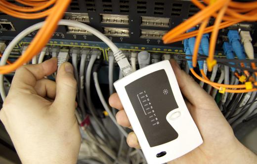 Network cable testers are frequently used to troubleshoot issues with a patch panel.