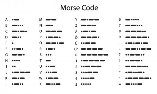 A Morse Code chart, the language of dots and dashes used by telegraphers.