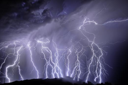 Lightning strikes can cause a power surge.