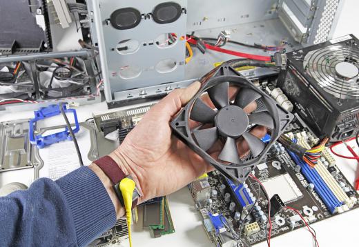 A computer fan can pull in cool air from outside the device to prevent it from over heating.