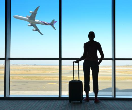 Most large airlines have interactive kiosks at the airport where passengers can check in for their flight.