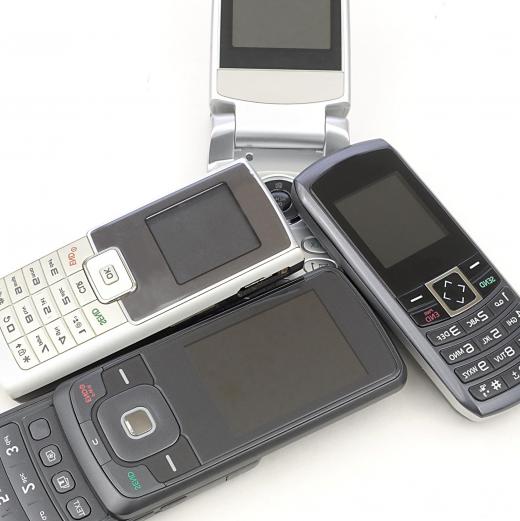 Many older cell phones have two soft keys right under the screen.