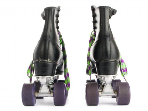 Roller skates were attached to a board to create an early scooter.