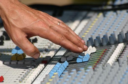 Sound editing software might replicate functions of a physical mixing board.