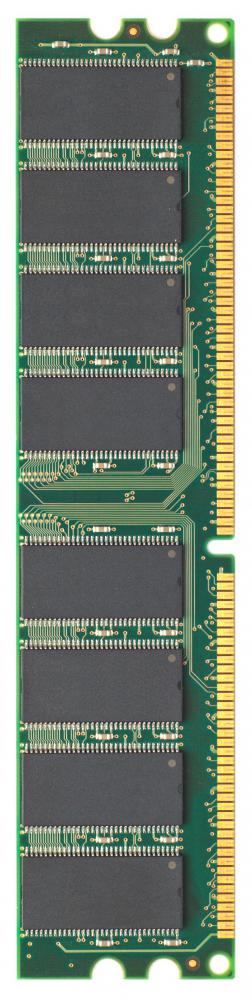 Stick of DDR-RAM (double data rate, rapid access memory).