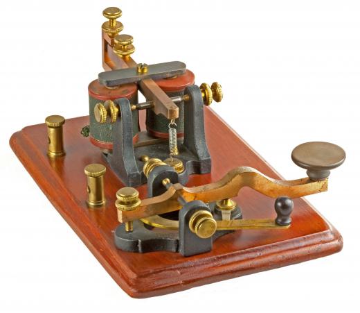 A telegraph, an old type of telecommunications technology.