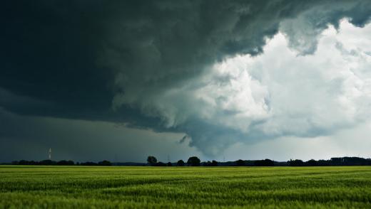 A tornado, which has wind speeds classified according to the Fujita scale.