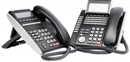 Audio conferencing may be conducted using telephones.