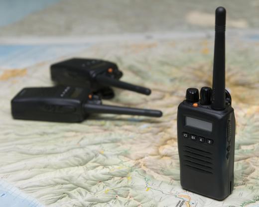 Walkie talkies may be used to communicate with others over long distances.