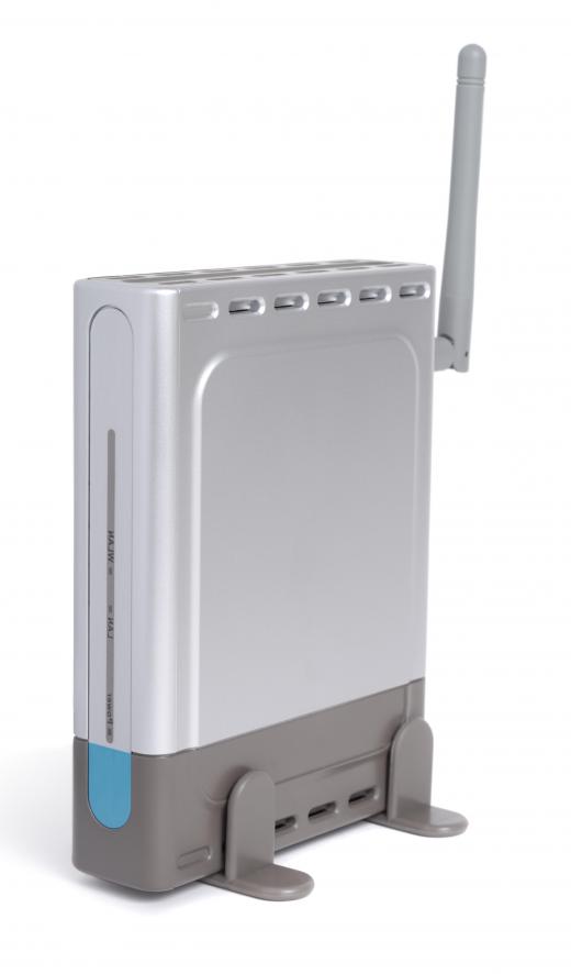 Wireless router with antenna.